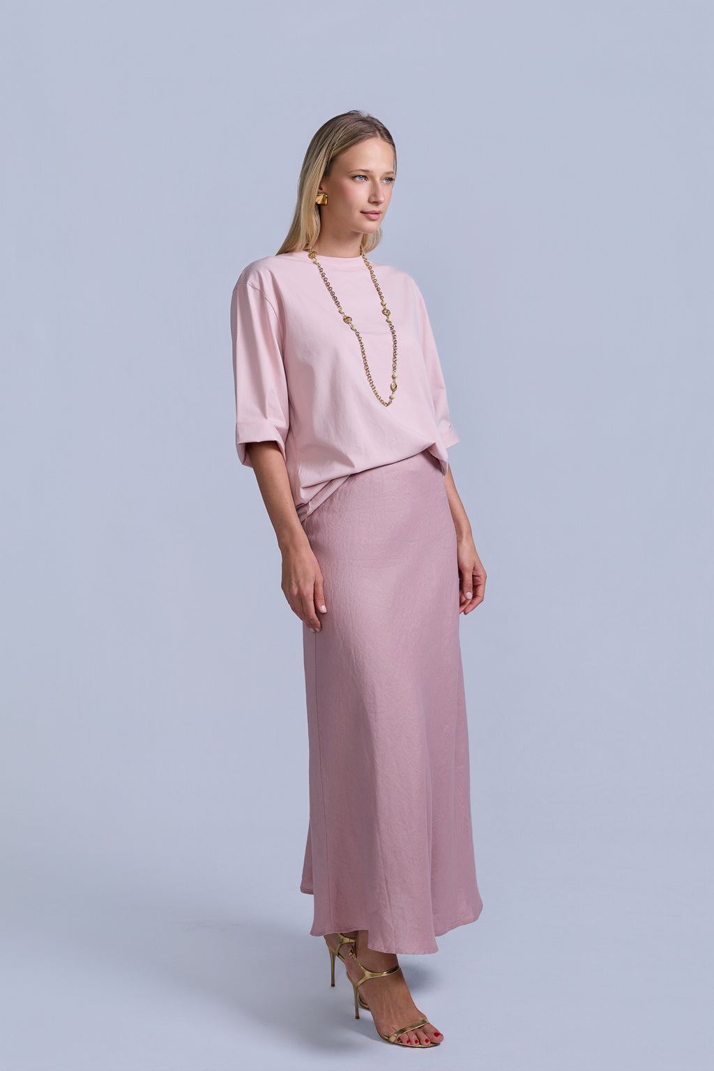 Linen Midi Skirt