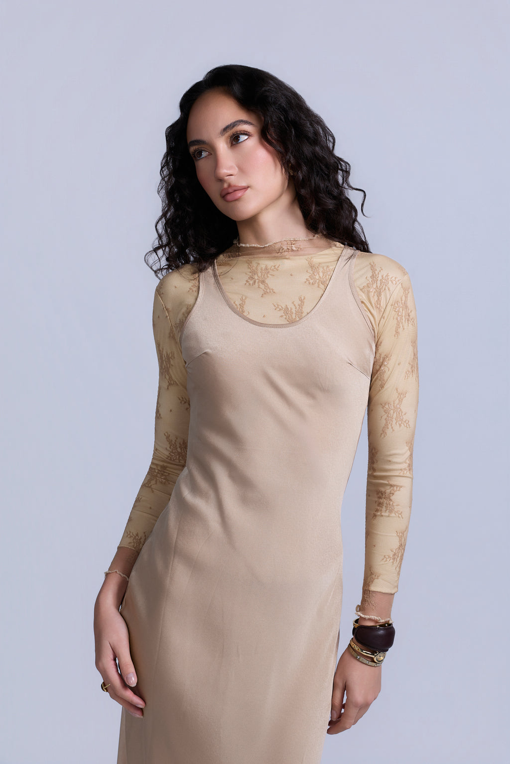 lace top to go over dress Baltic Born Womens Summerlin Lace Top Maxi Dress | Dusty Mauve