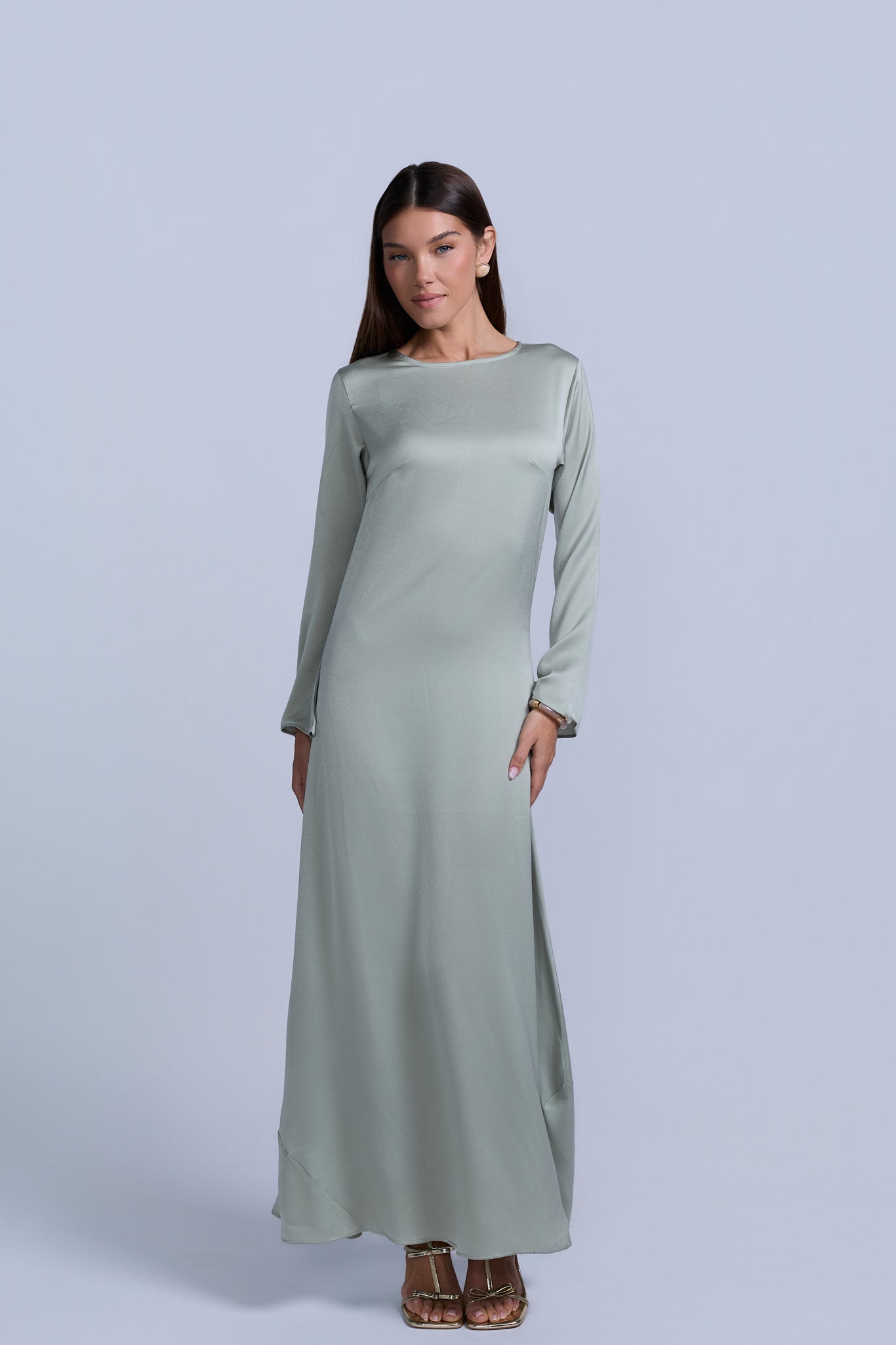 Slip Long Sleeve Dress Black / M