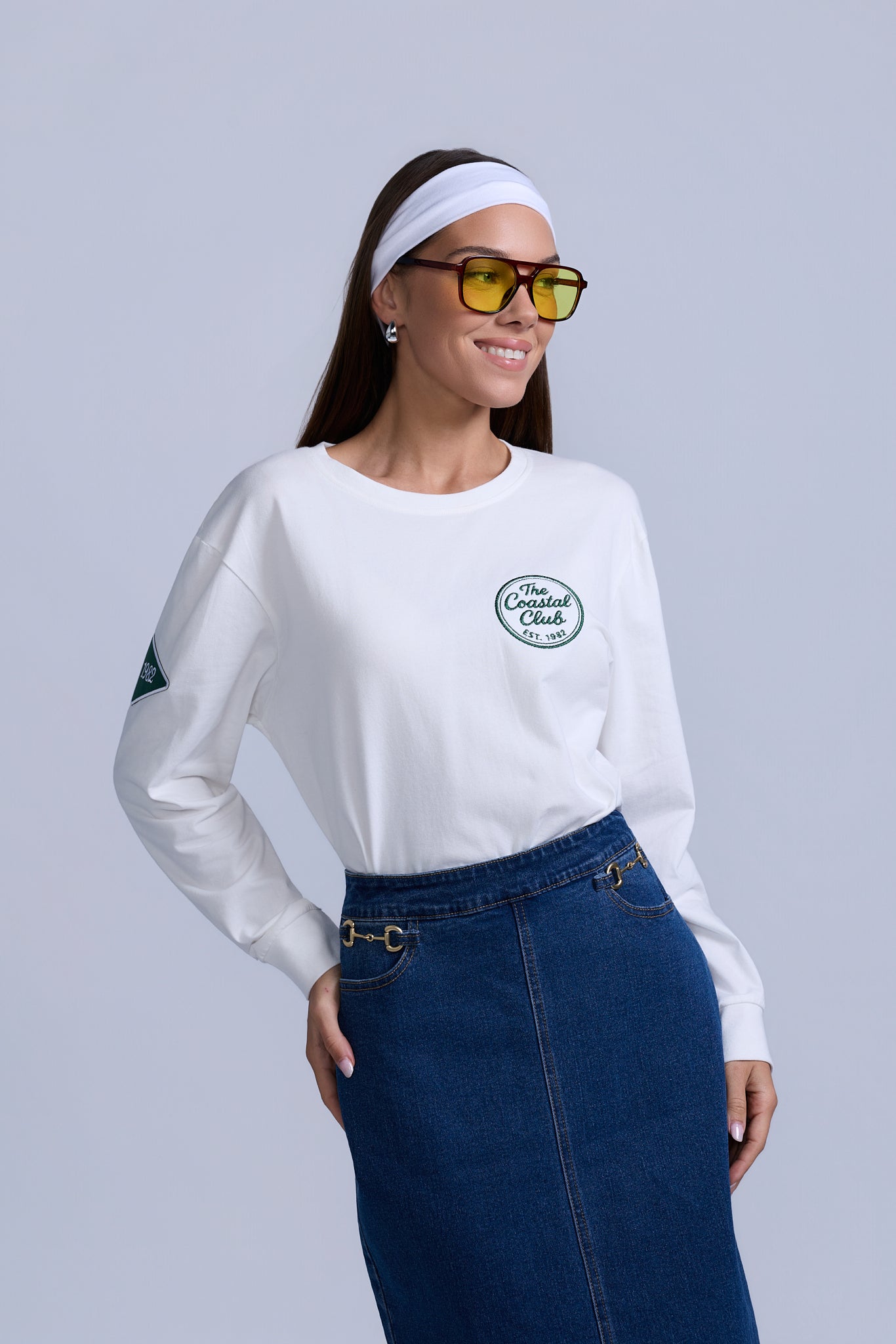 Horsebit Denim Skirt