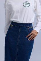 Horsebit Denim Skirt