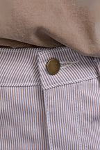 Tan Pinstripe Denim Skirt