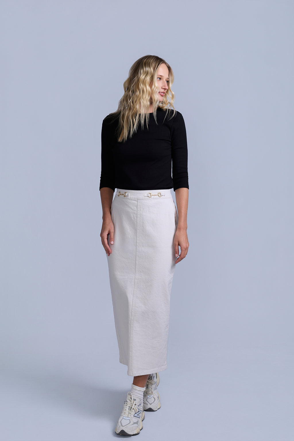 Horsebit Denim Skirt