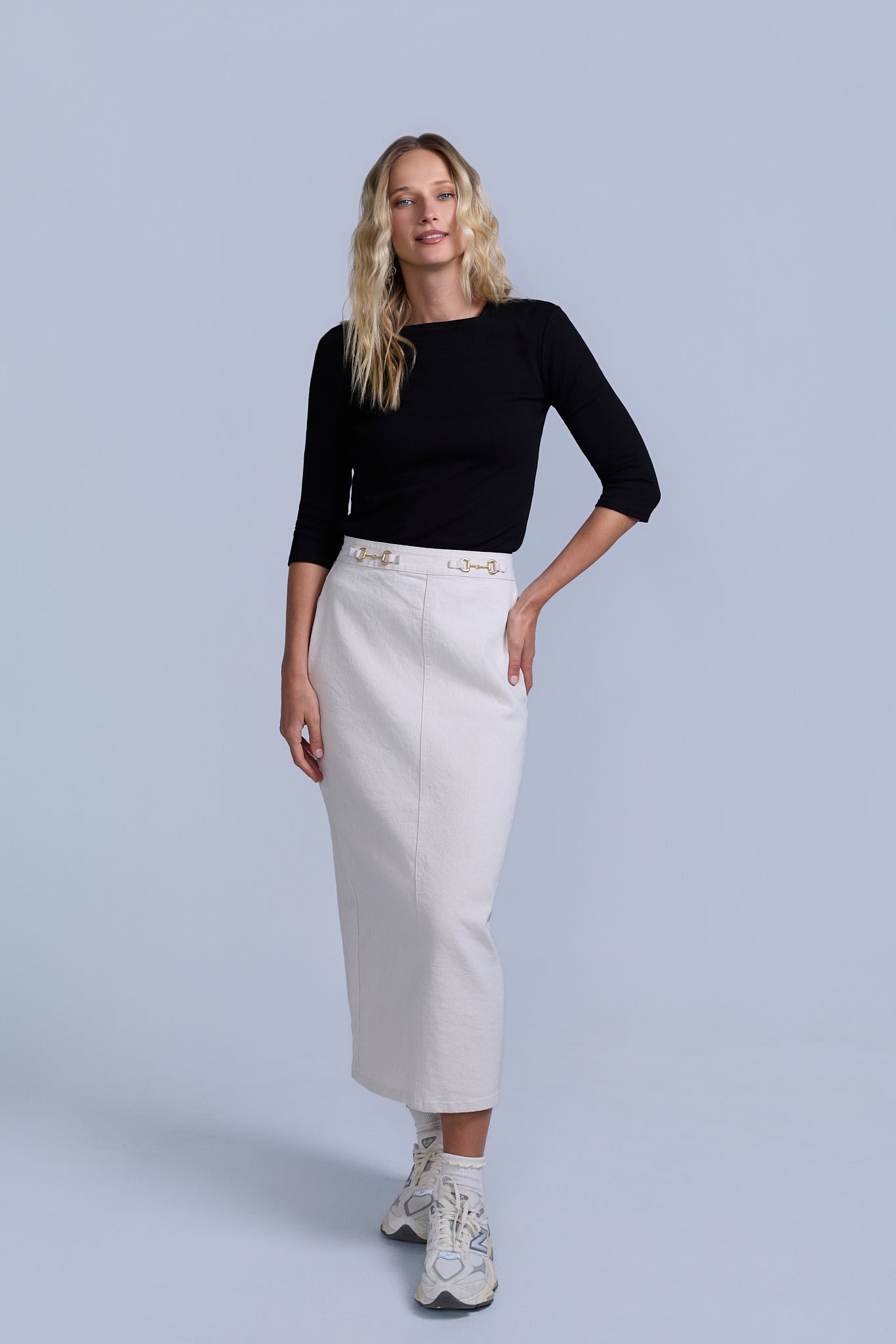 Horsebit Denim Skirt