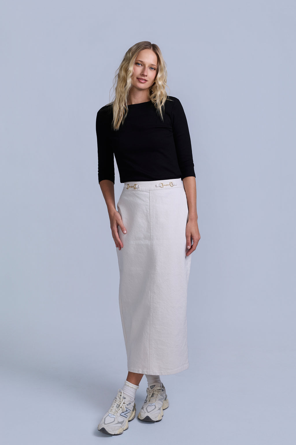 Horsebit Denim Skirt