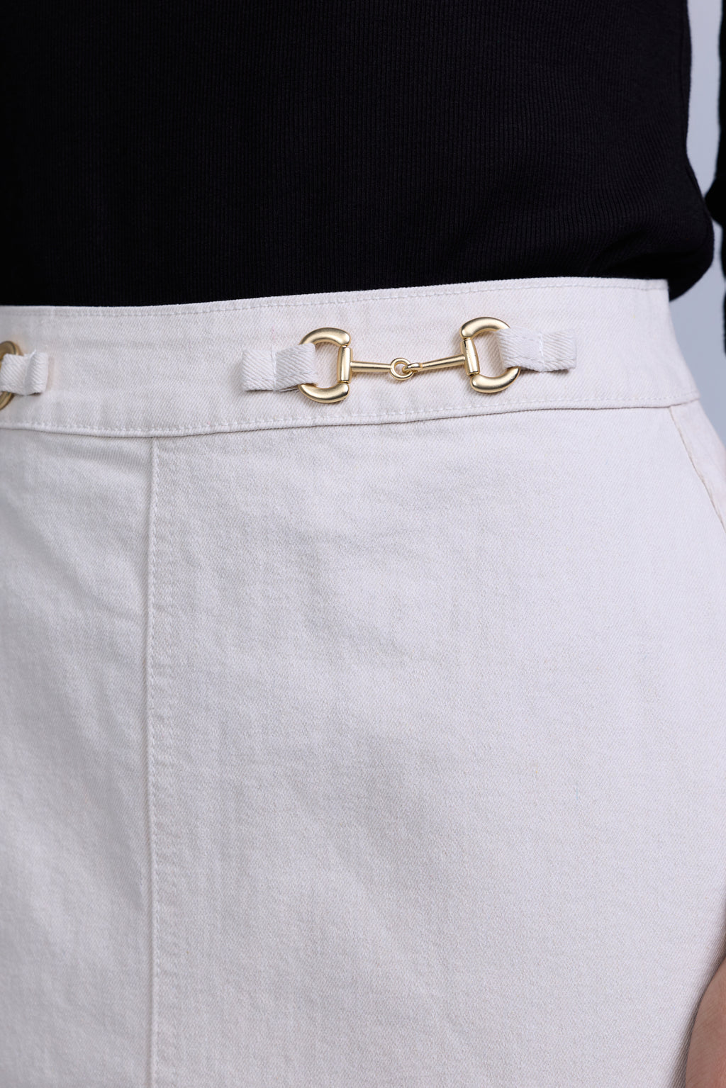 Horsebit Denim Skirt