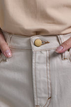 Tan Flared Denim Skirt