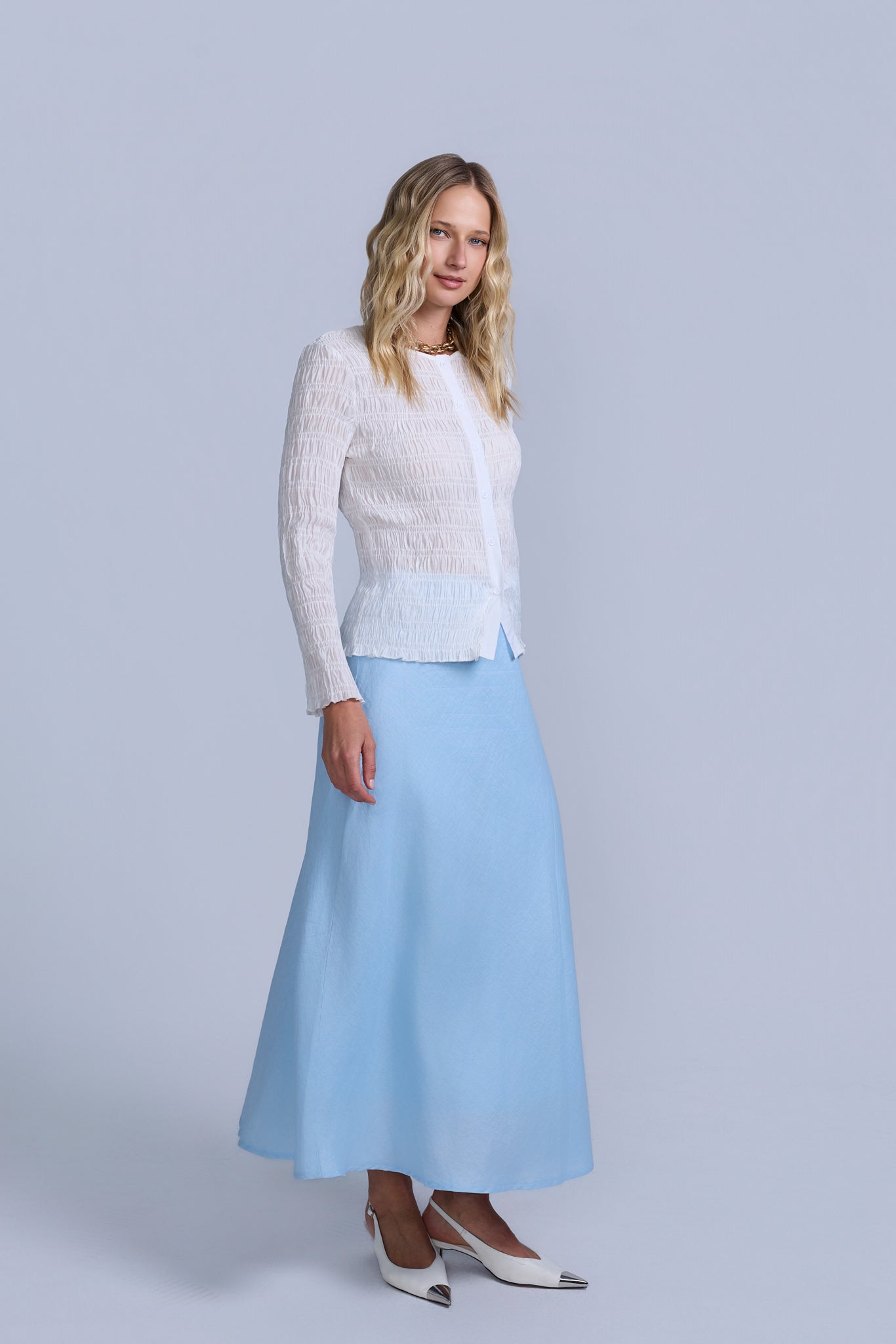Linen Midi Skirt