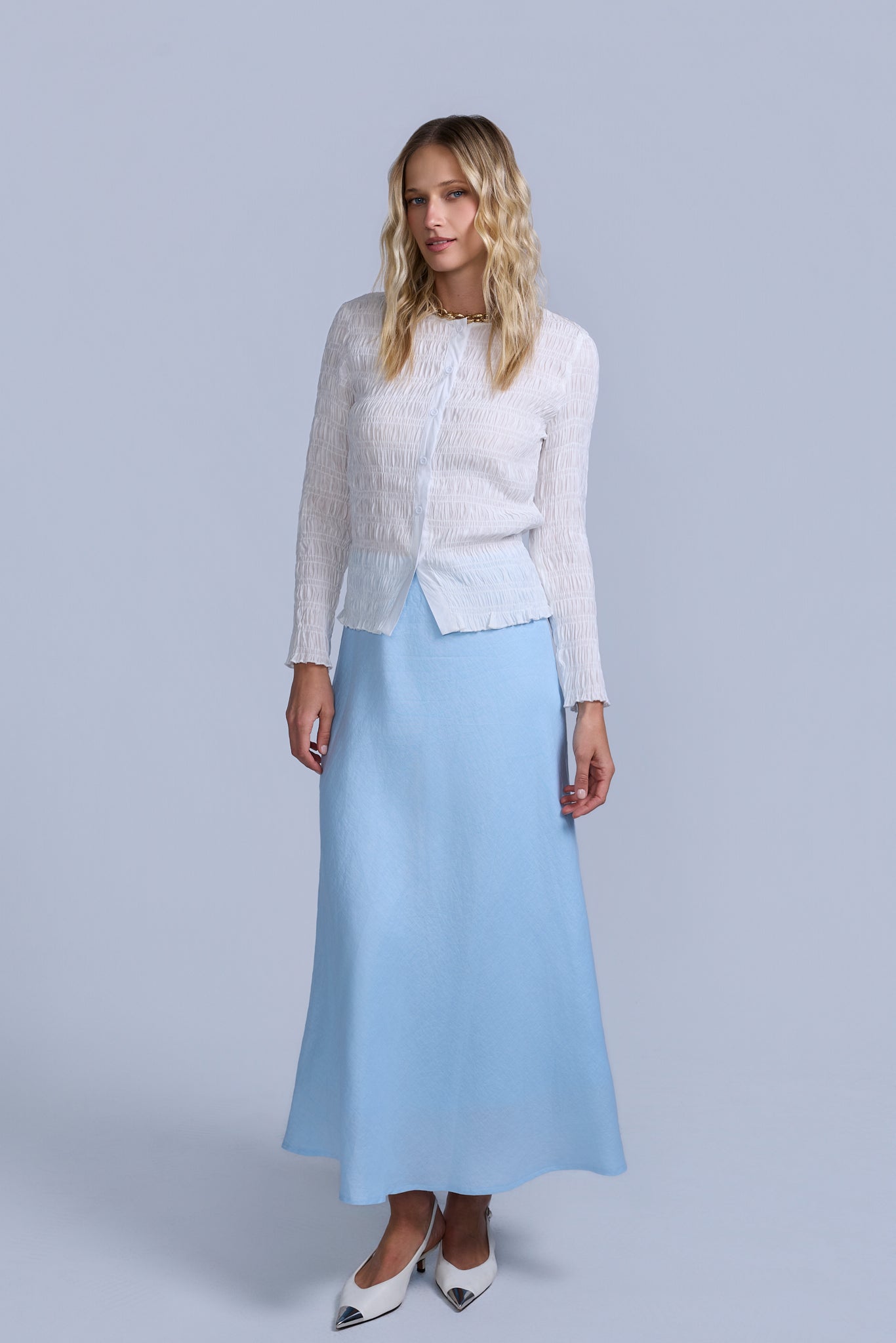 Linen Midi Skirt