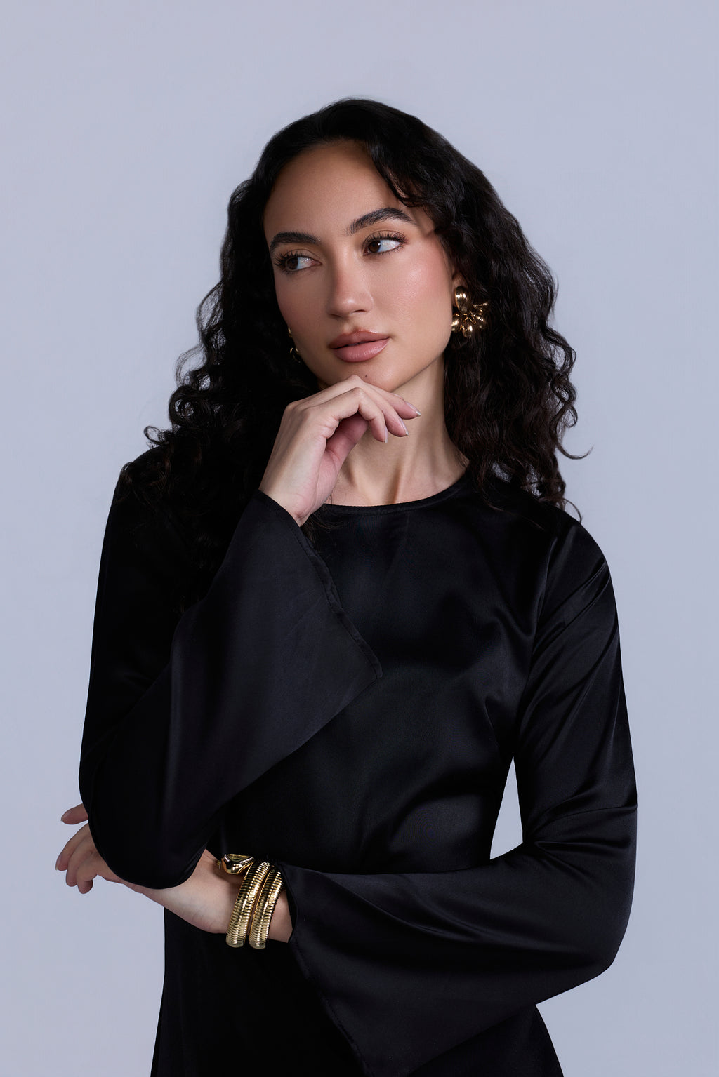 Slip Long Sleeve Dress