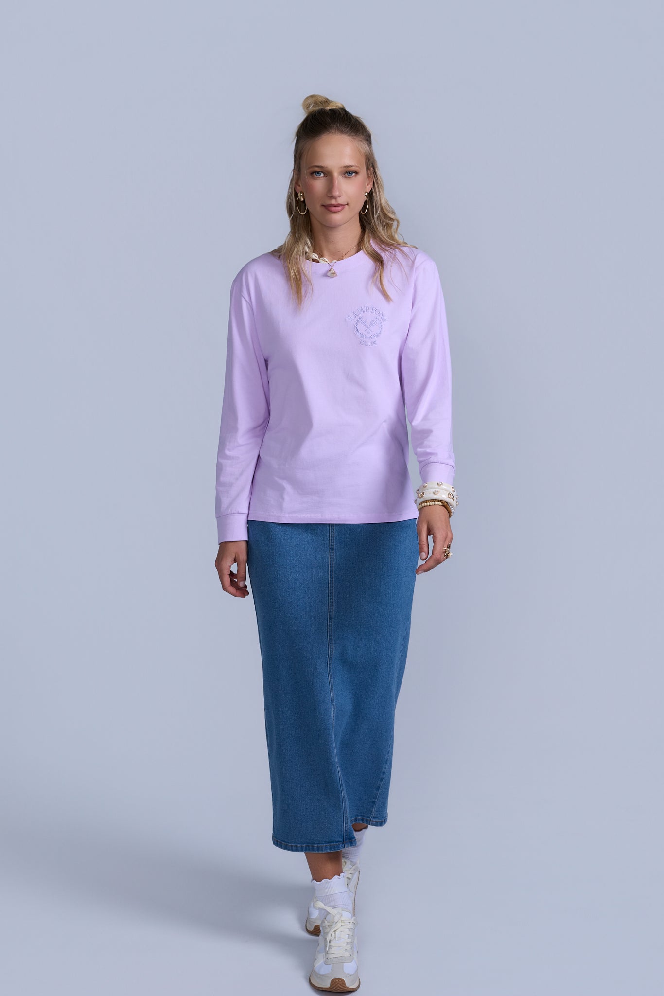 Horsebit Denim Skirt