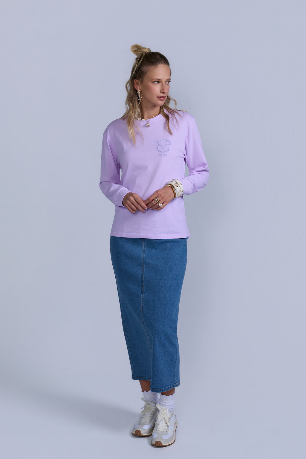 Horsebit Denim Skirt