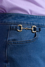 Horsebit Denim Skirt