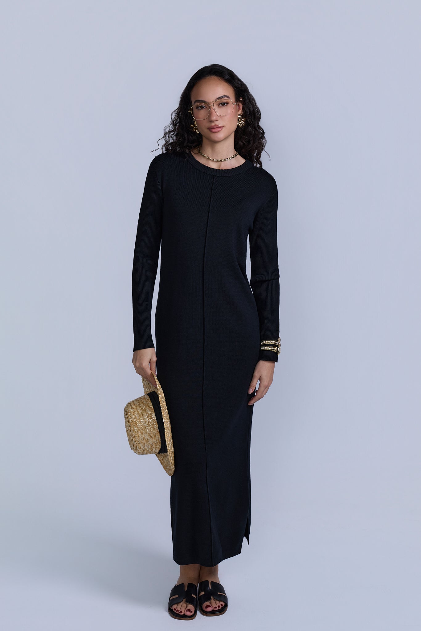 Knitted Maxi Dress Sand / XXL