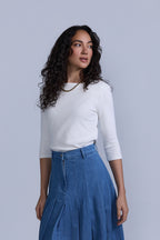 Square Neck Ribbed Tee