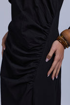 Ruched Cotton T-Shirt Dress