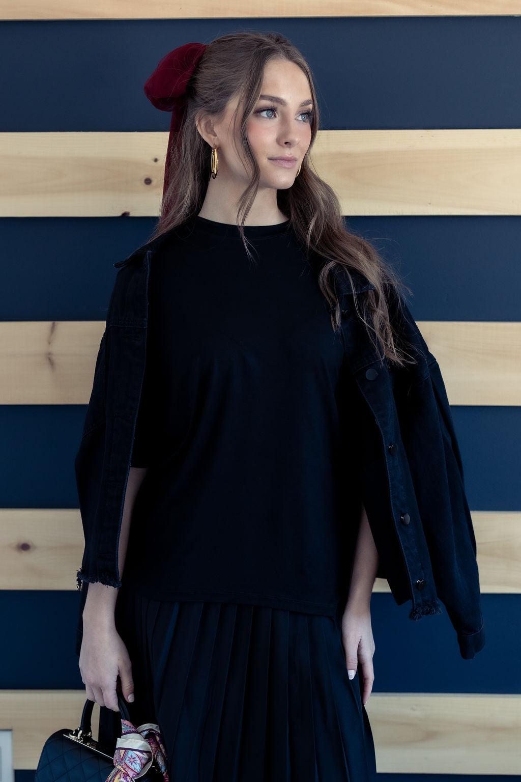 Oversized Black Denim Jacket