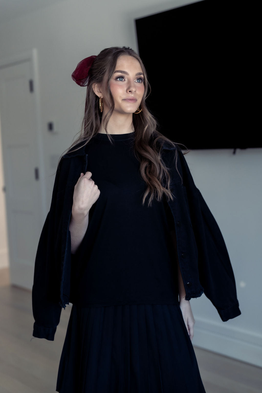 Oversized Black Denim Jacket