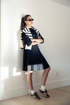 PLEATED SKIRT SIGNATURE STRIPE