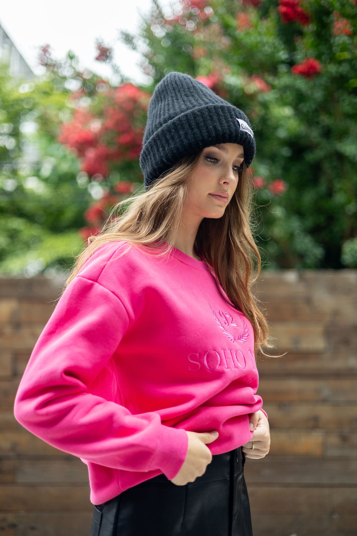 Magenta Graphic Crewneck