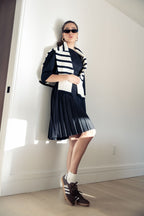PLEATED SKIRT SIGNATURE STRIPE