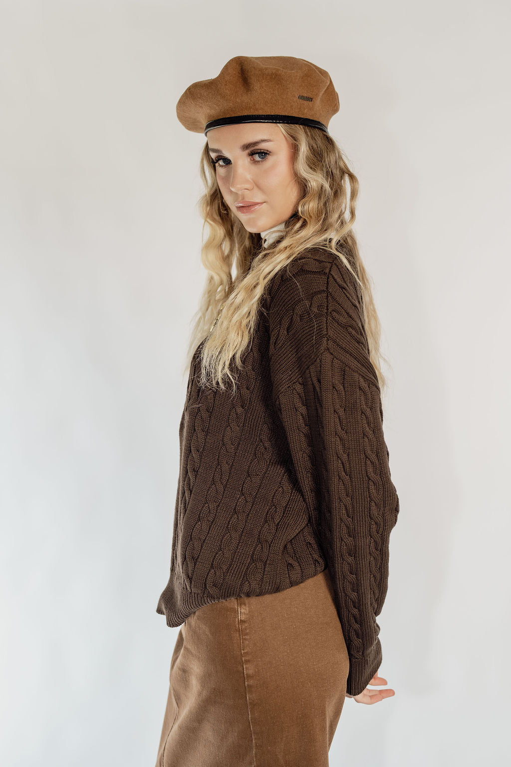 KNIT CABLE - HERITAGE BROWN CREST