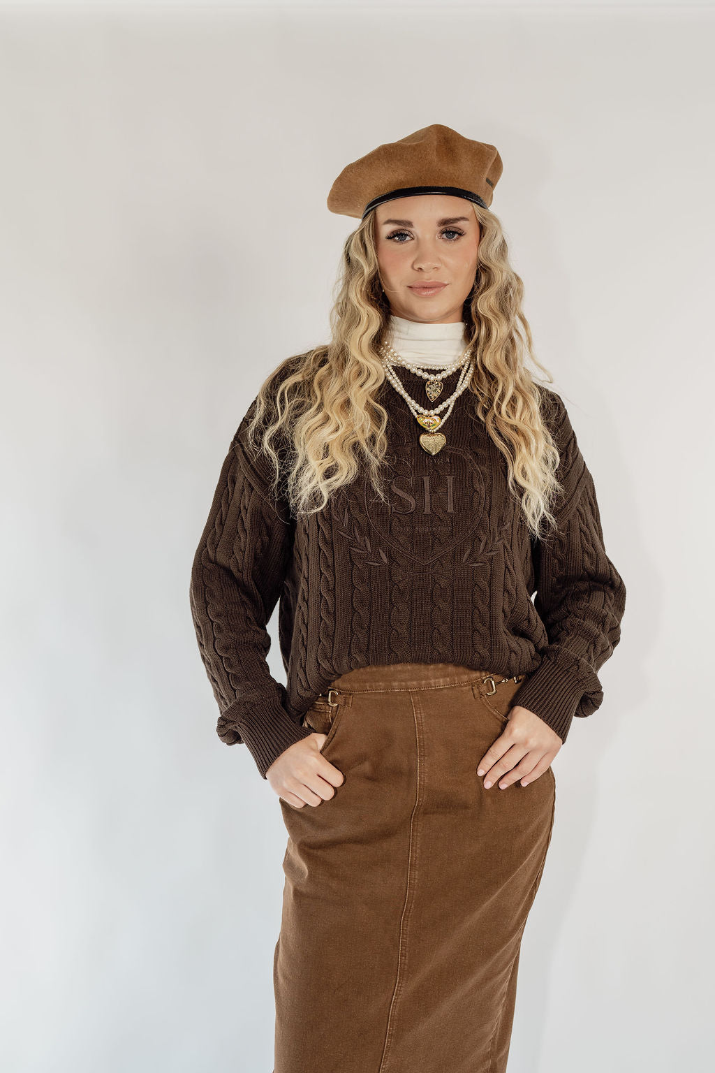 HORSEBIT DETAIL DENIM SKIRT