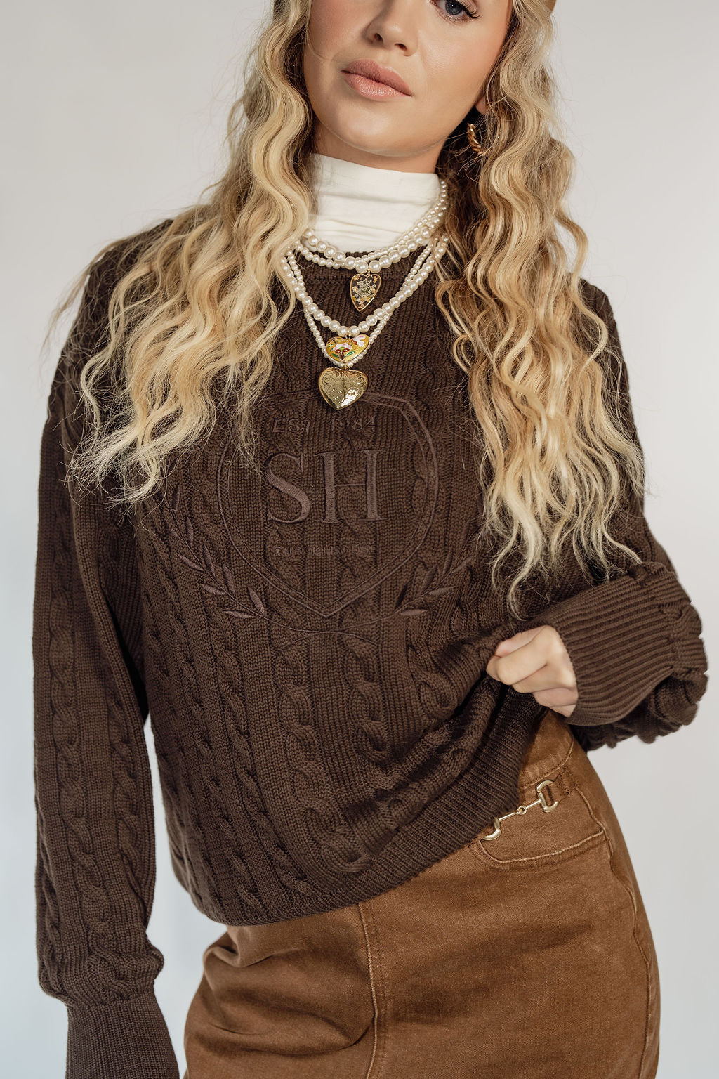 KNIT CABLE - HERITAGE BROWN CREST