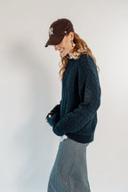 PINSTRIPE DENIM SKIRT