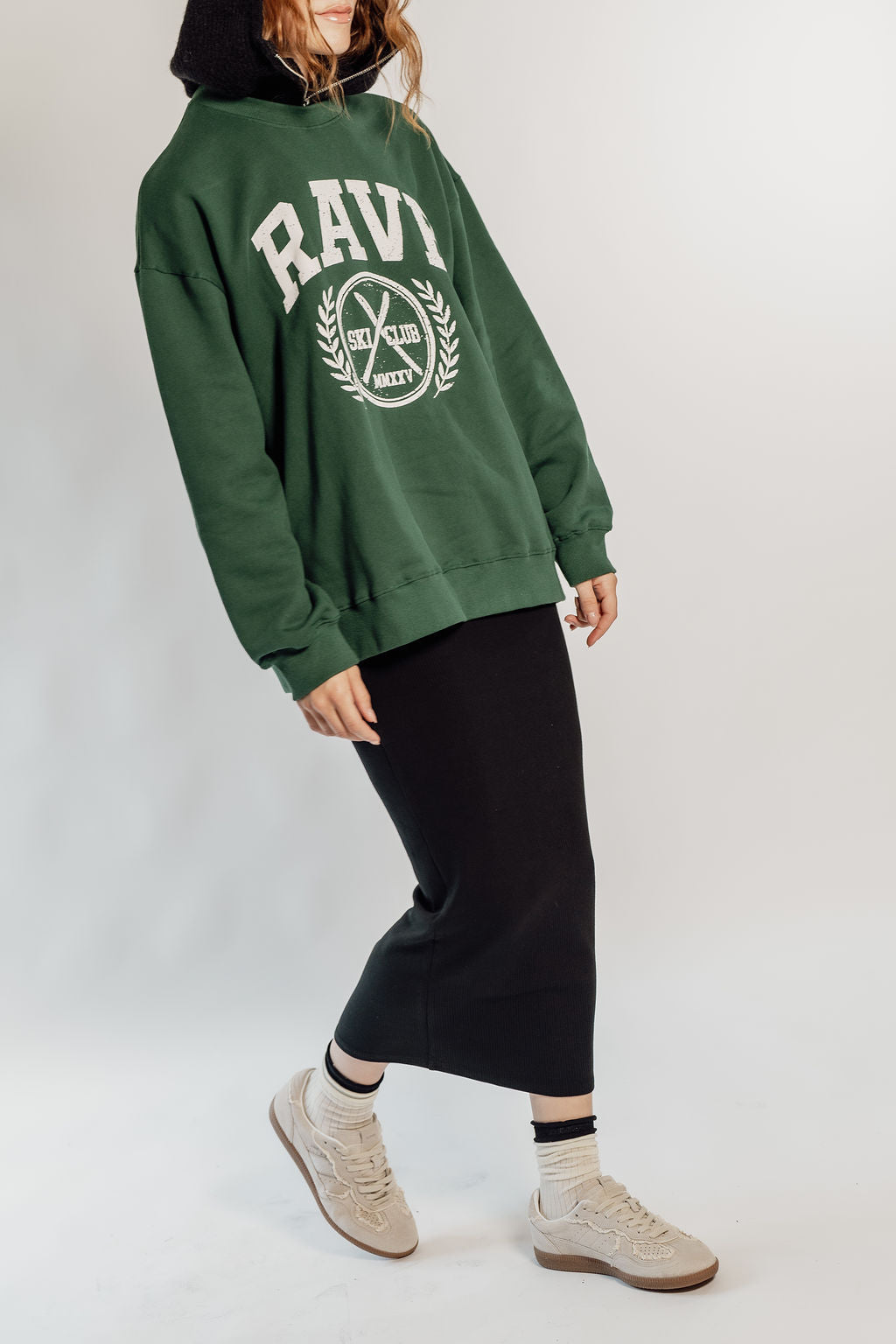 OVERSIZED RAVE - FOREST GREEN CIRCLE LOGO