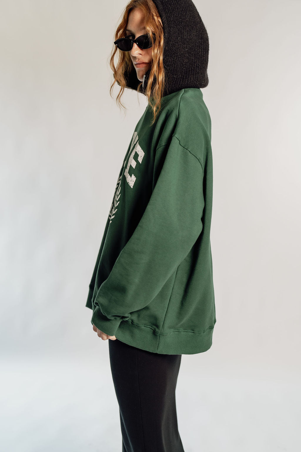 OVERSIZED RAVE - FOREST GREEN CIRCLE LOGO