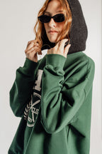 OVERSIZED RAVE - FOREST GREEN CIRCLE LOGO
