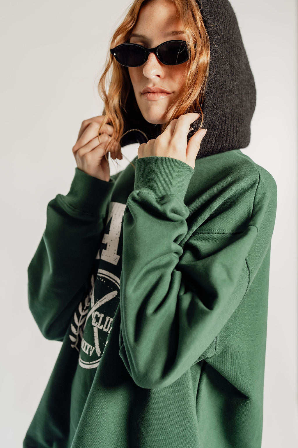 OVERSIZED RAVE - FOREST GREEN CIRCLE LOGO