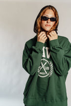 OVERSIZED RAVE - FOREST GREEN CIRCLE LOGO