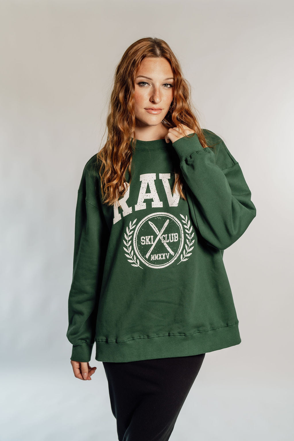 OVERSIZED RAVE - FOREST GREEN CIRCLE LOGO