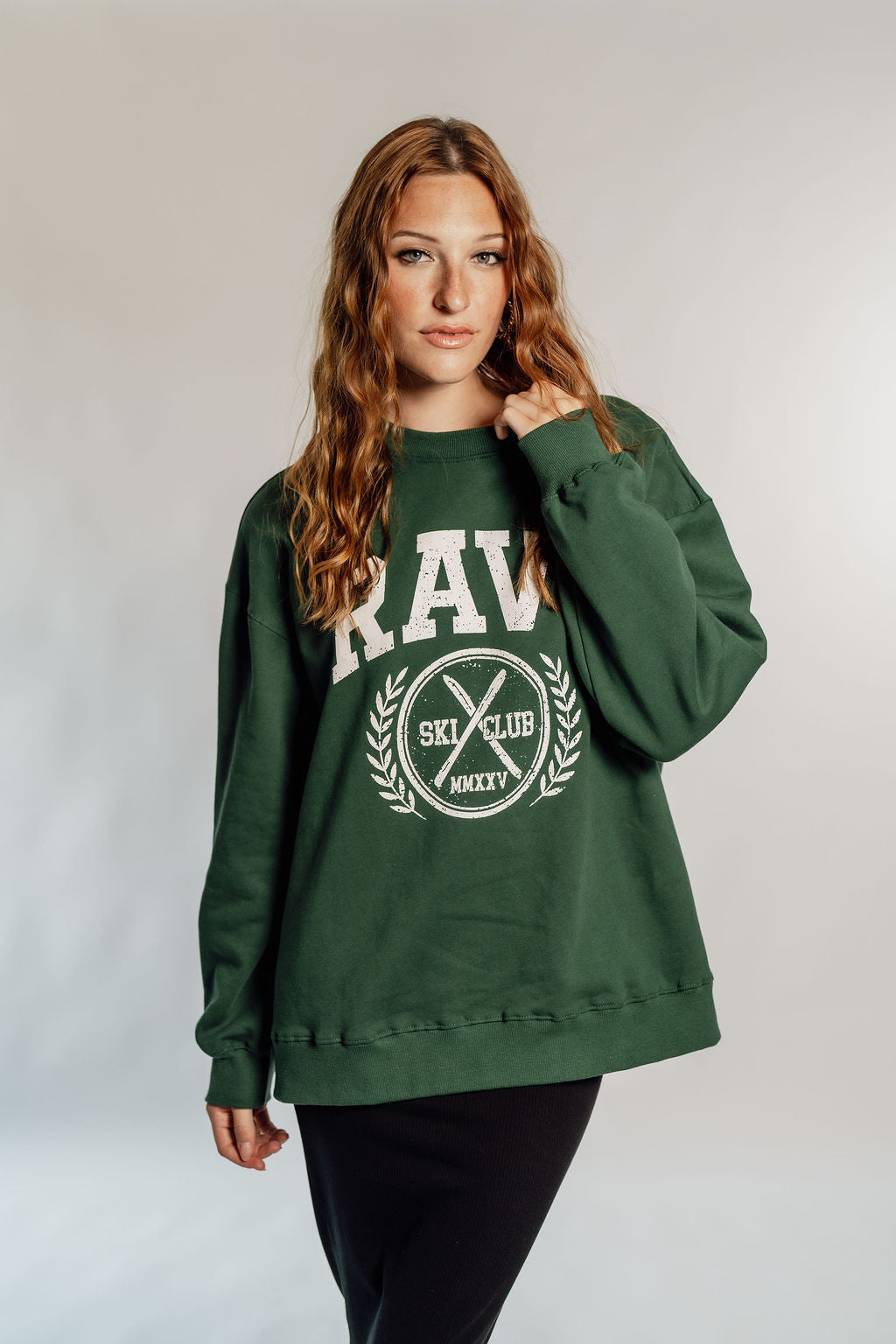 OVERSIZED RAVE - FOREST GREEN CIRCLE LOGO