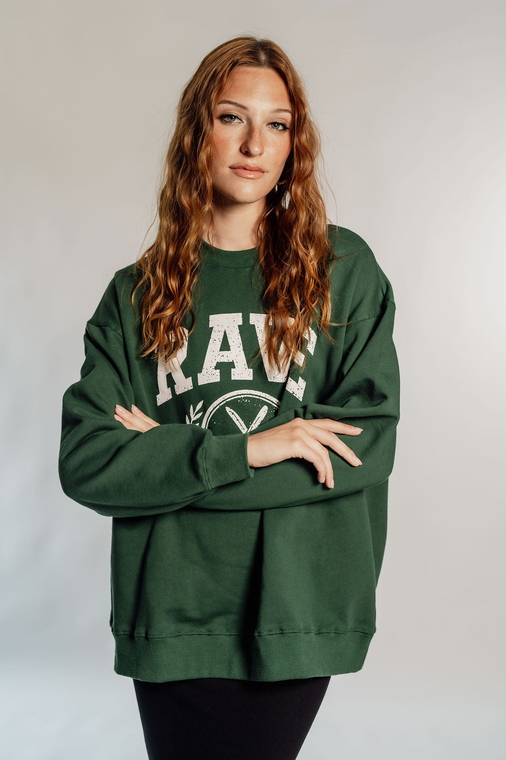 OVERSIZED RAVE - FOREST GREEN CIRCLE LOGO