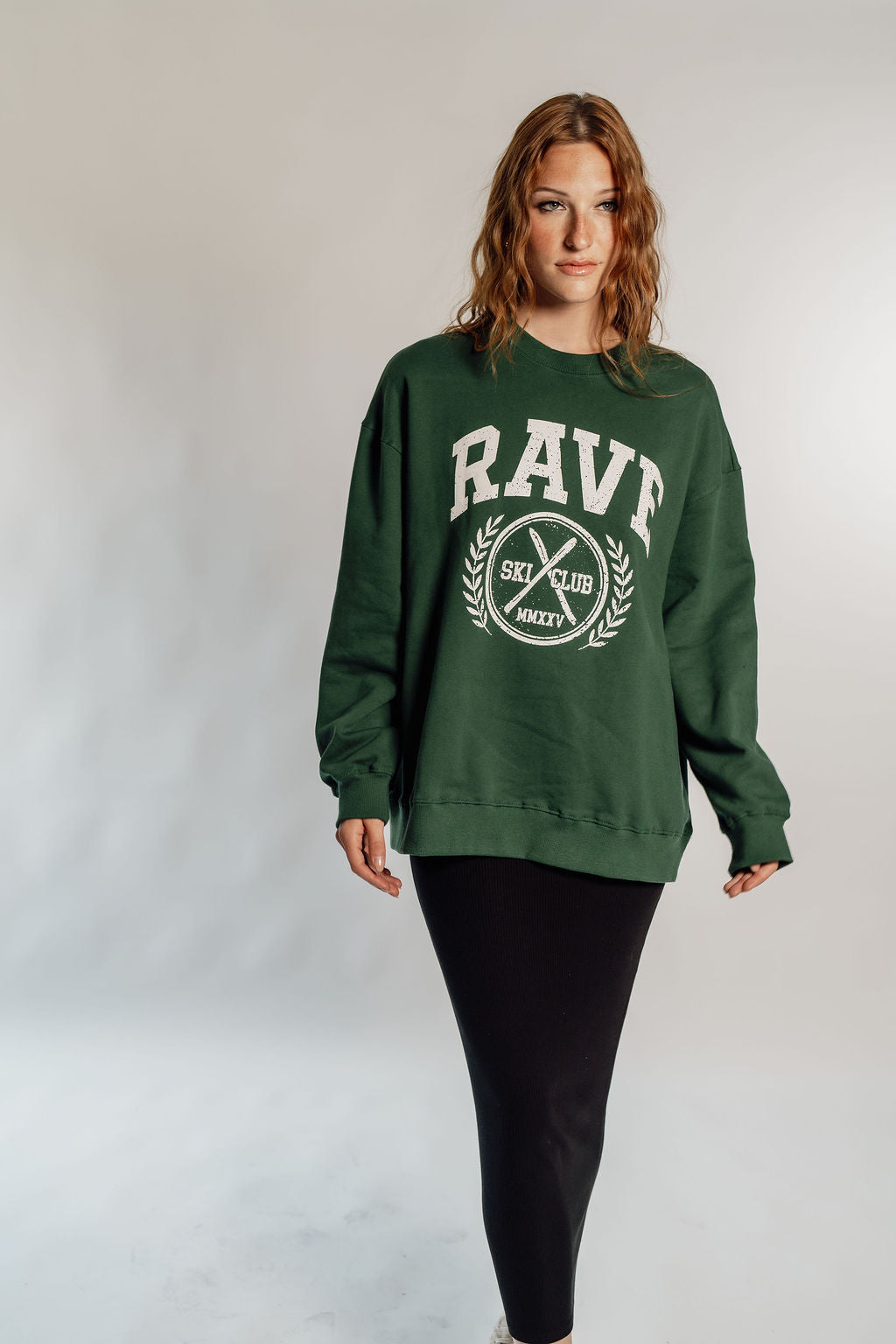OVERSIZED RAVE - FOREST GREEN CIRCLE LOGO