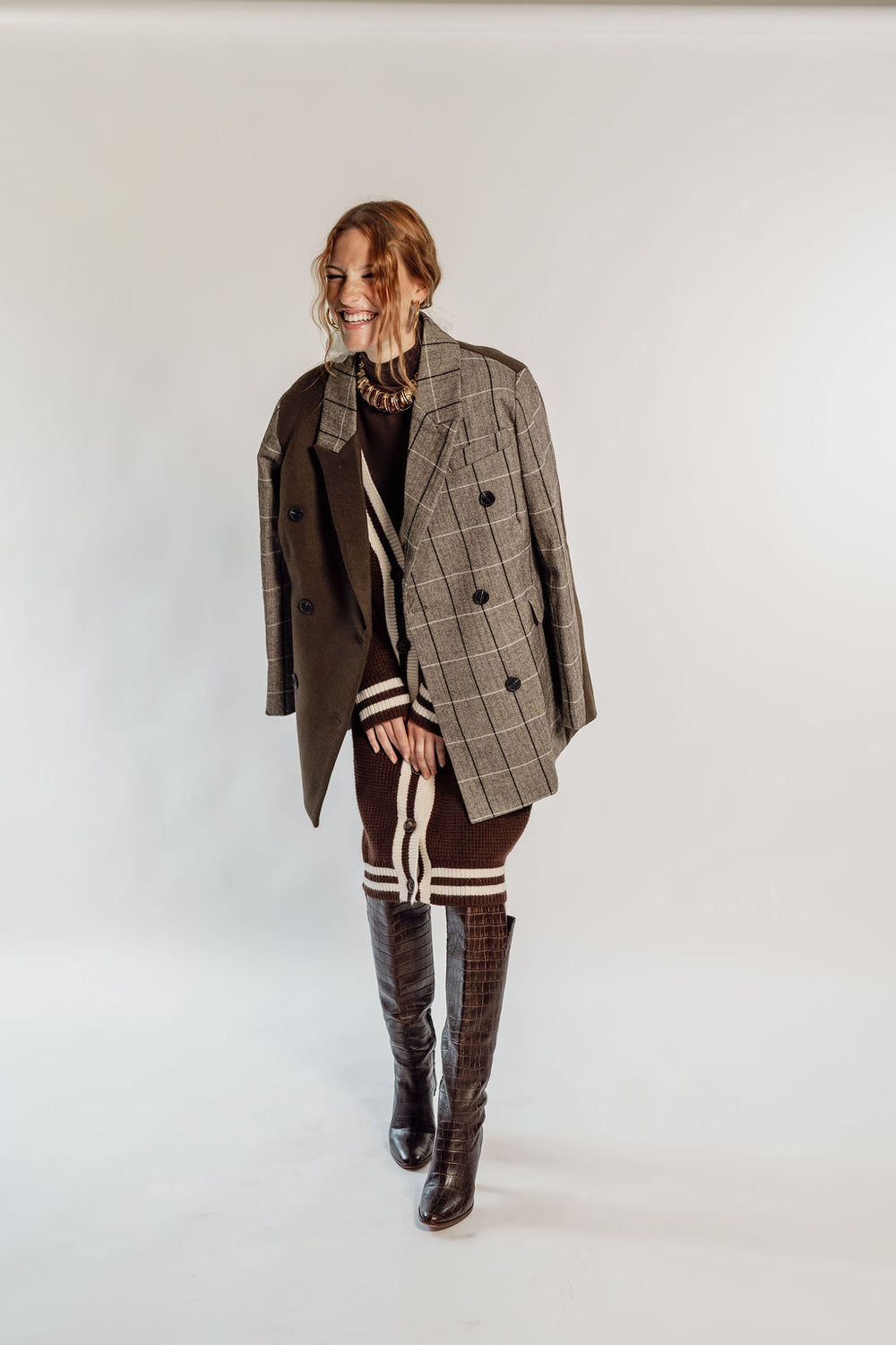 PLAID BLAZER