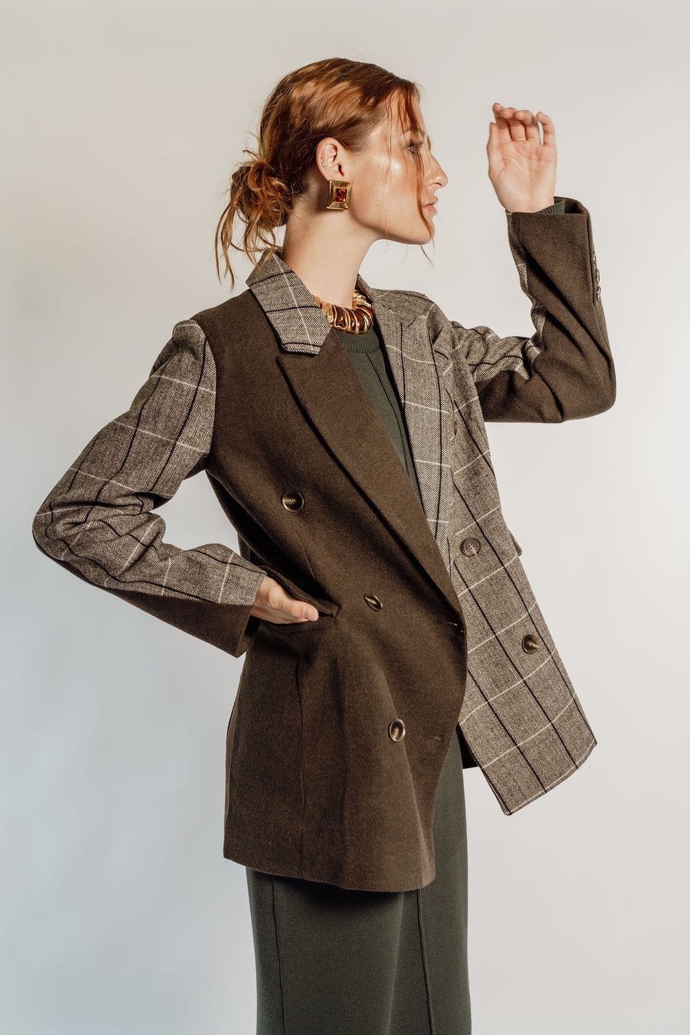 PLAID BLAZER