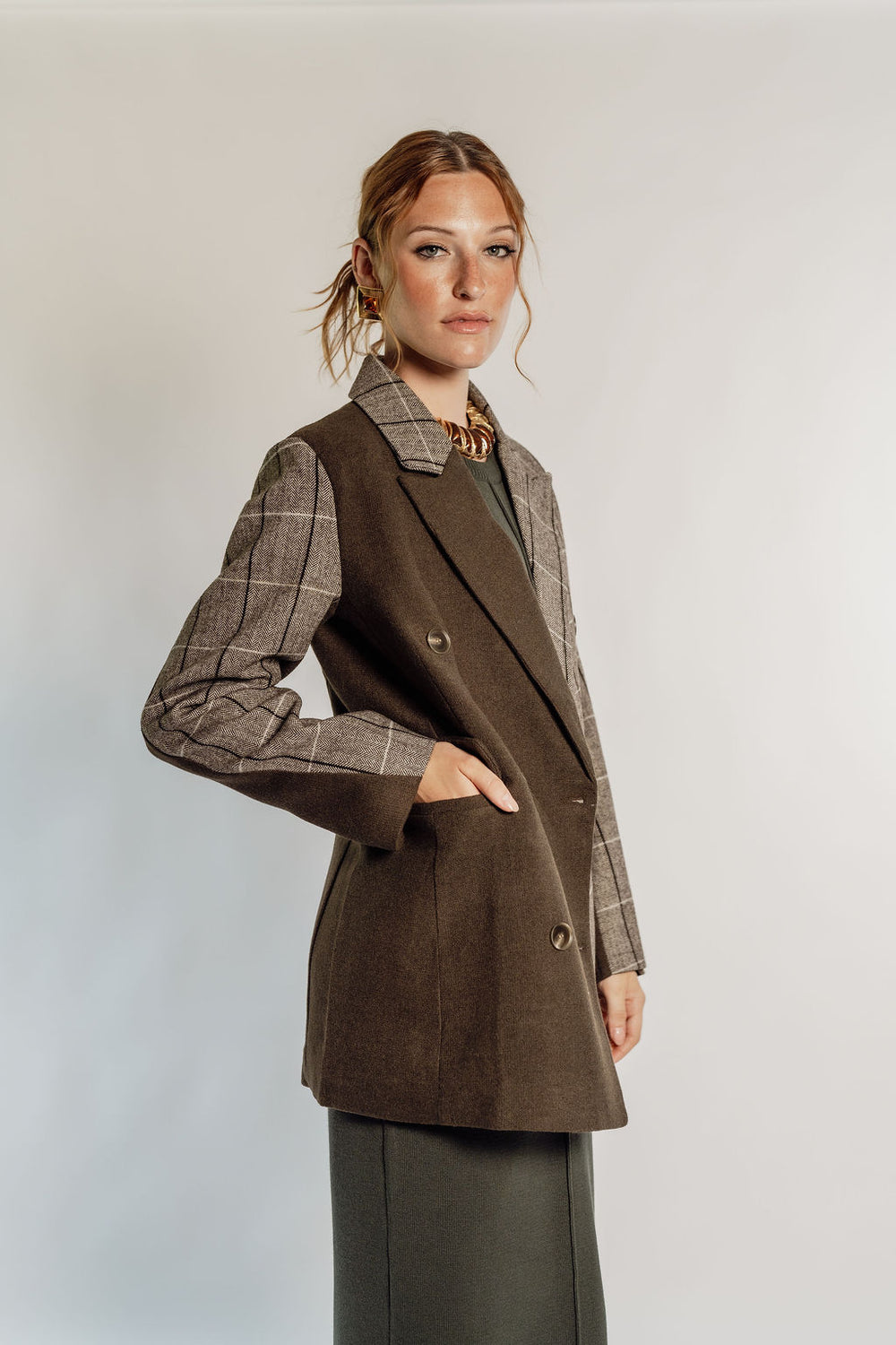 PLAID BLAZER