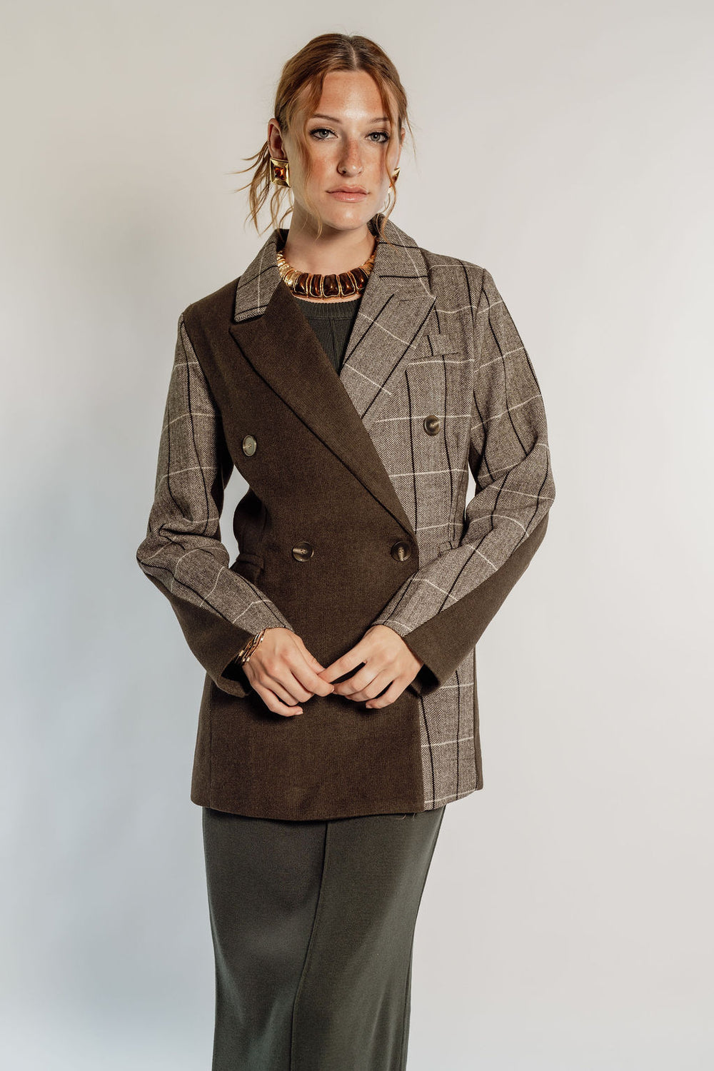 PLAID BLAZER