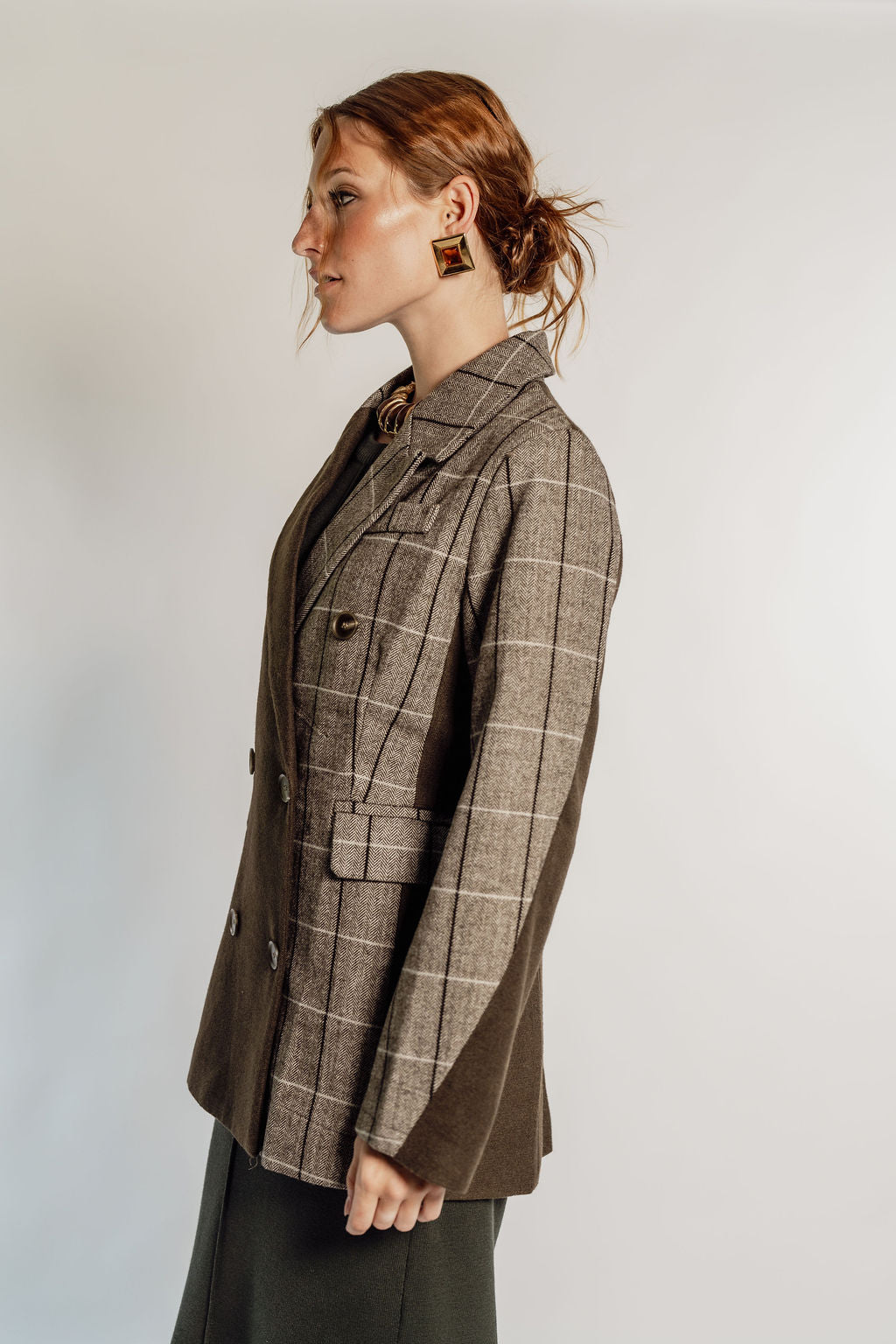 PLAID BLAZER