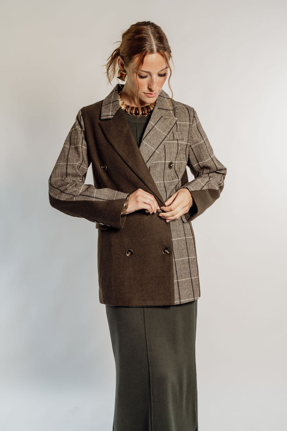 PLAID BLAZER