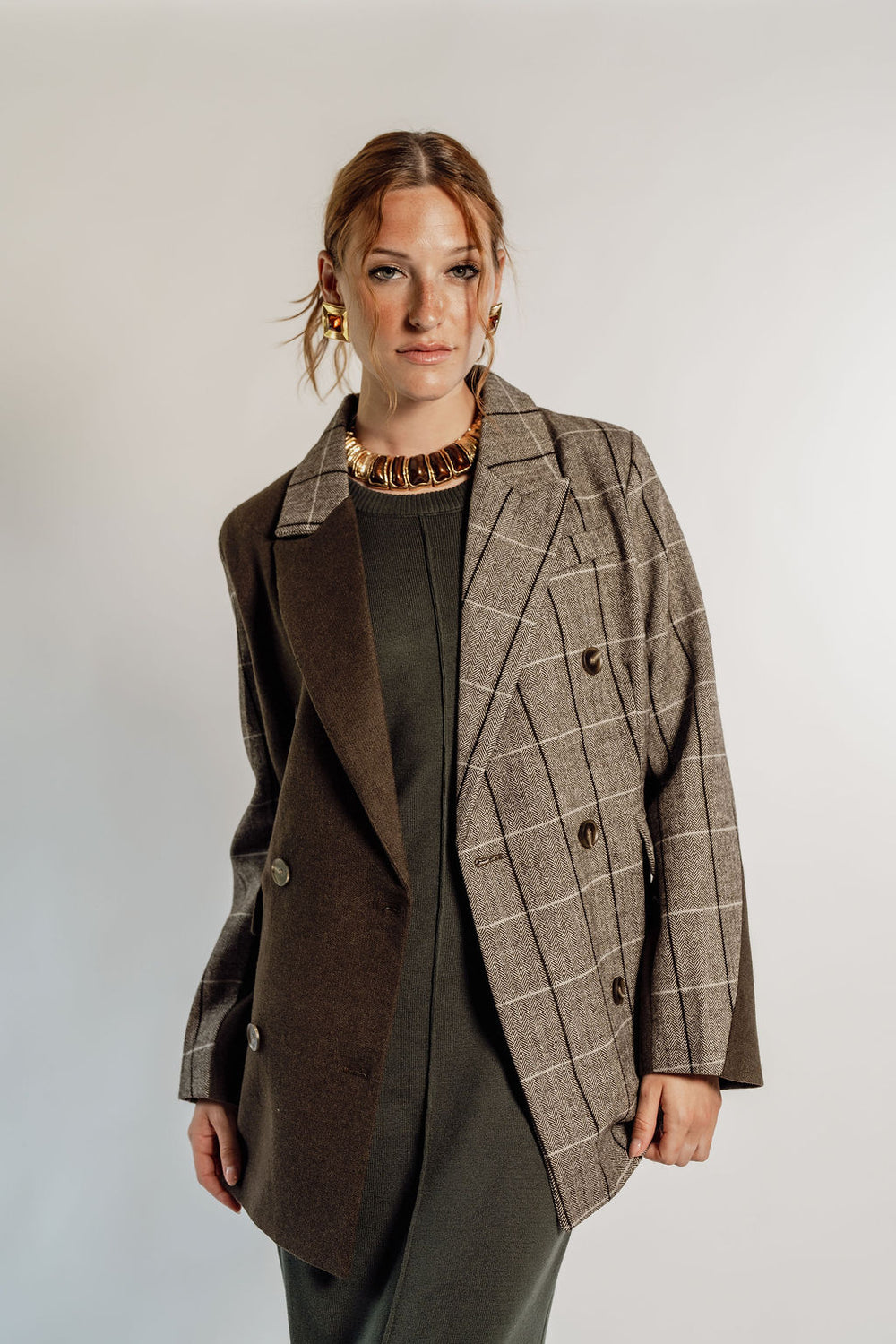 PLAID BLAZER