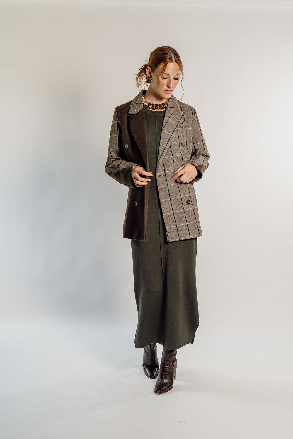 PLAID BLAZER