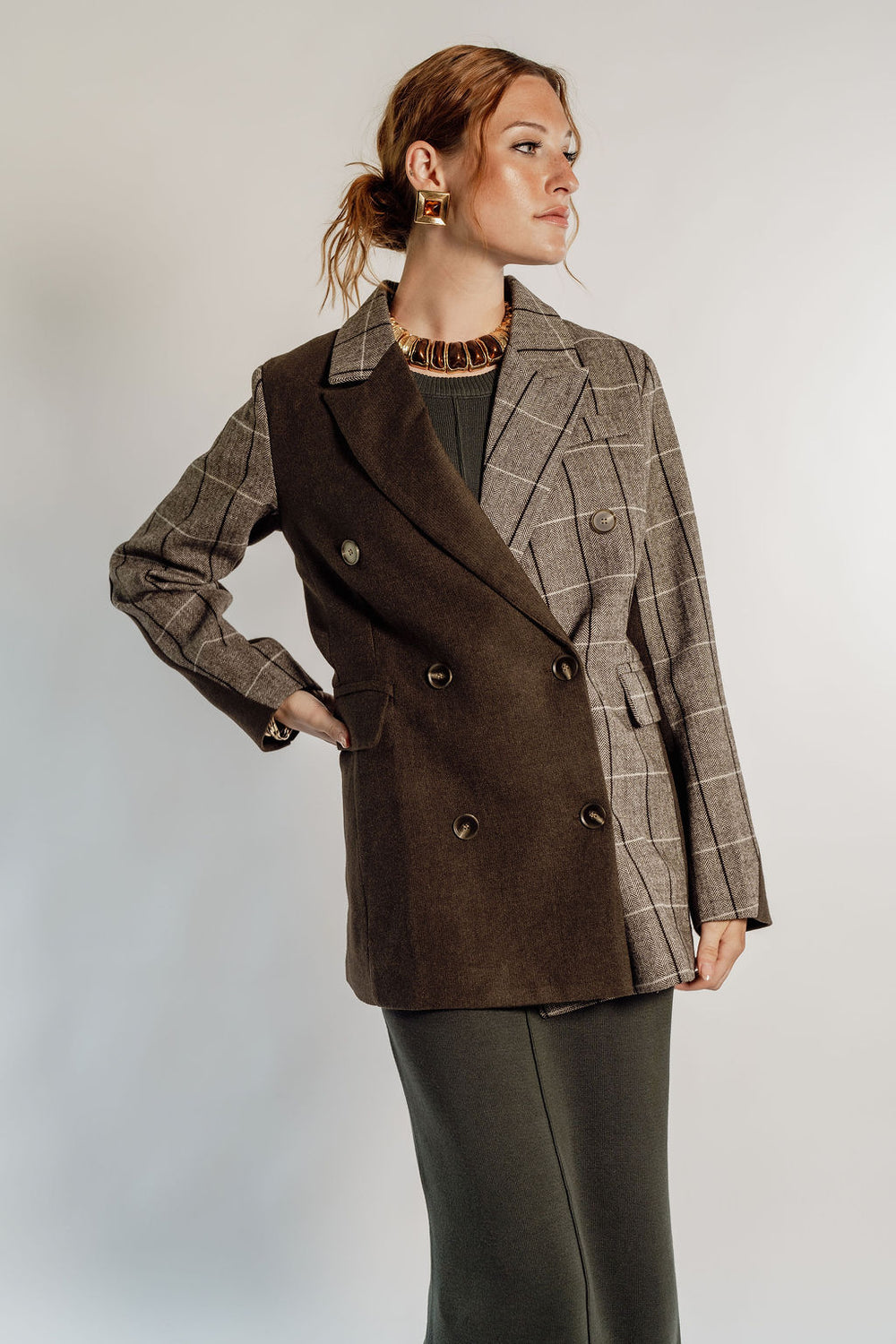 PLAID BLAZER