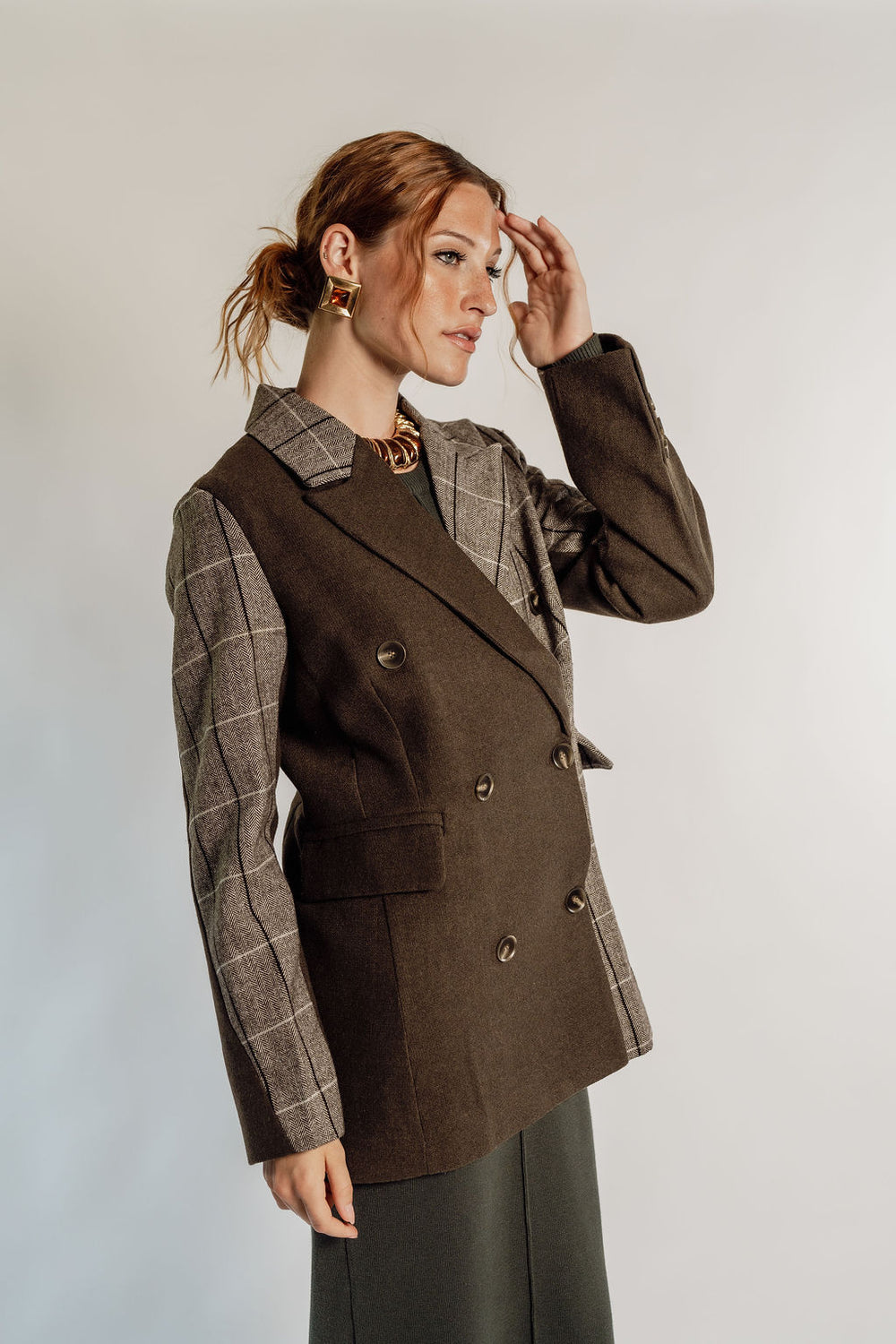 PLAID BLAZER