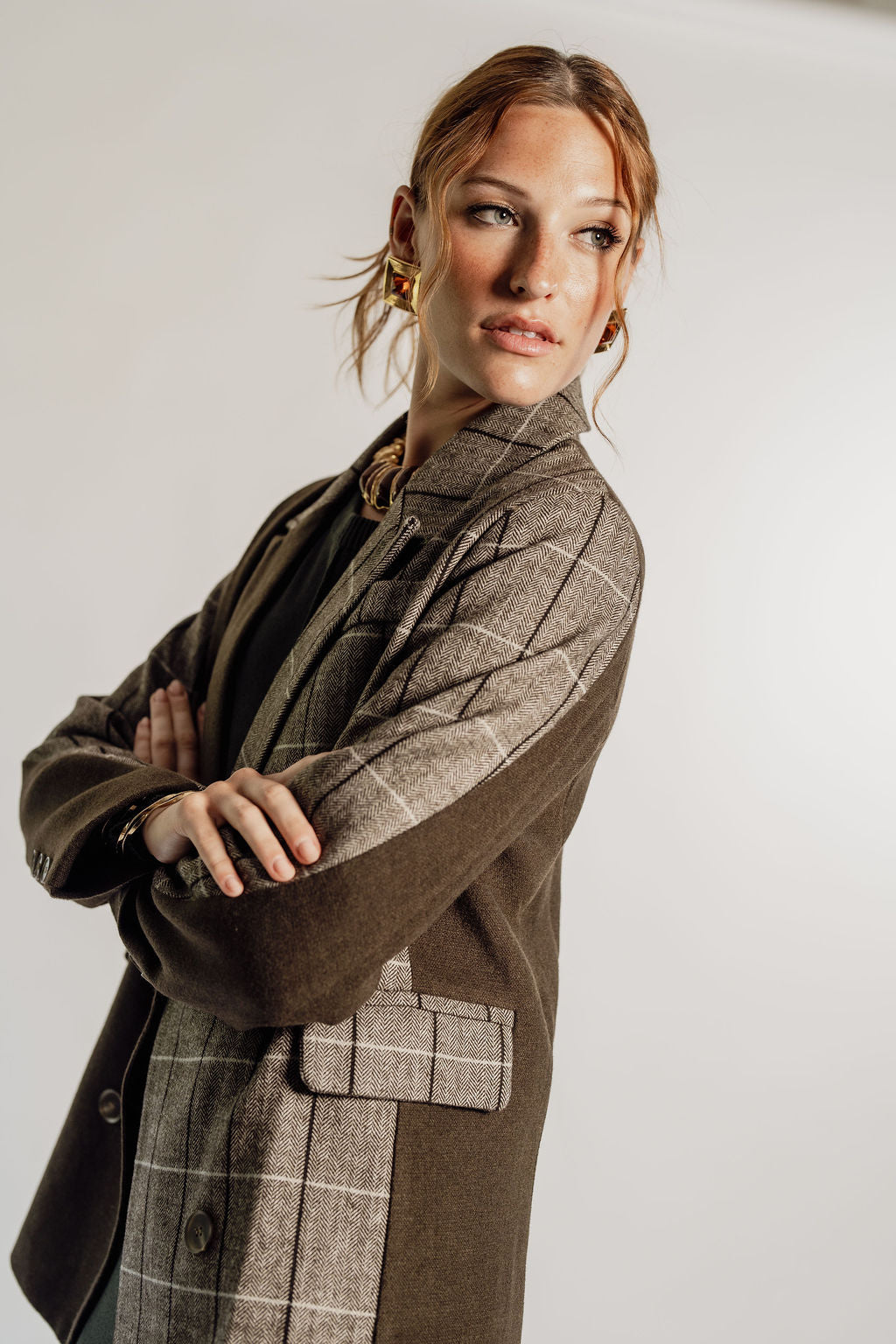 PLAID BLAZER