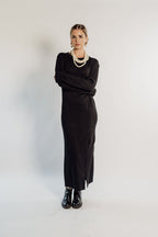 KNOT DETAIL KNITTED MAXI DRESS